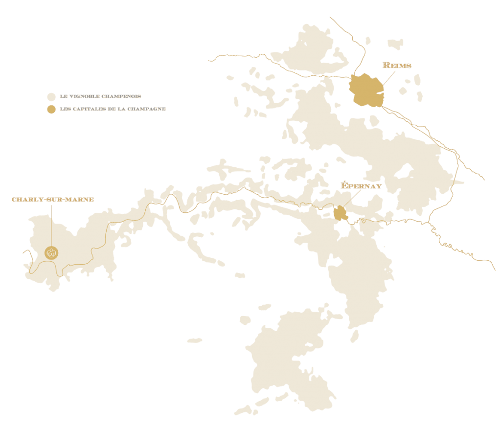 Carte du vignoble Champenois